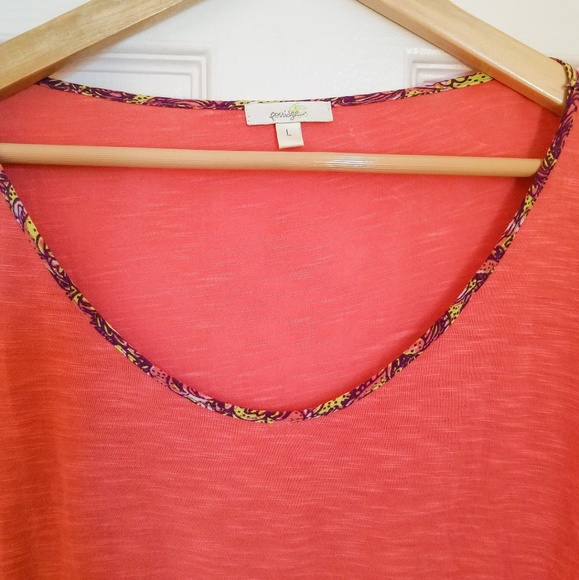 NWOT Anthropologie Porridge CoralFloral Dolman Tee - Picture 3 of 4